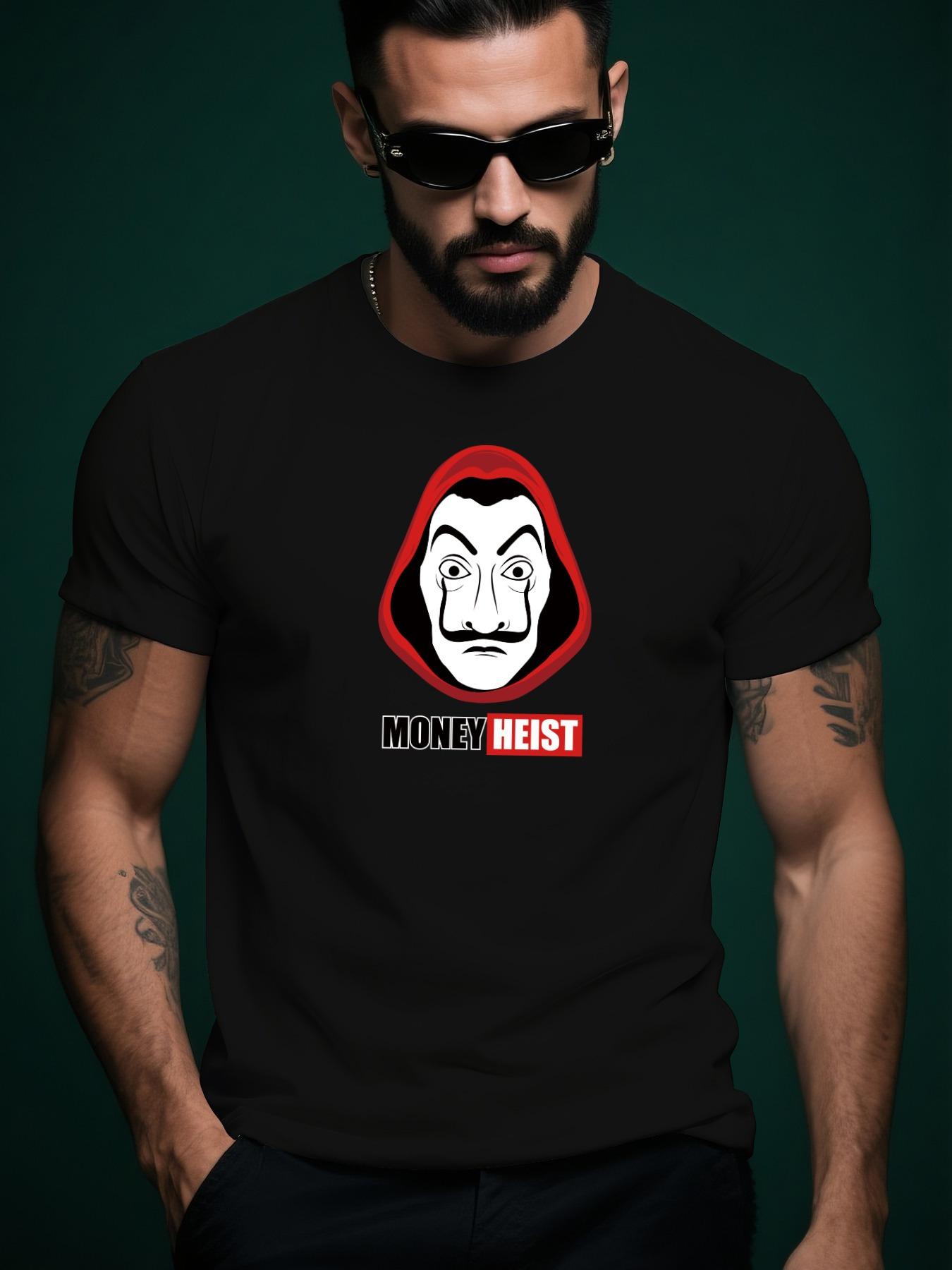 Money Heist Graphic Tshirt - Red Mask Character Bold Text... XXXXL