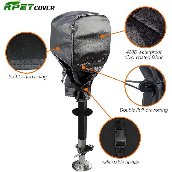 Waterproof Electric Tongue Jack Cover Oxford RV Universal Camper Power Trailer Jack Protector RV Parts RV Accessories,10Lx5Wx18H