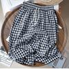 2026 Summer Women's Ice Silk Black and White Plaid Casual High-Waisted Slimming Drapey Trousers
