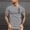 Men's Street T-shirt Vintage Tee Summer Male 3d Stripe Print Short Sleeve Tops Everyday T Shirt Oversized Clothing Shirt Man Hot