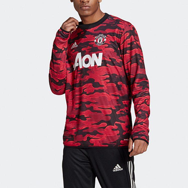 adidas Manchester United Sweatshirts Men's Red Crew Neck Moderate Regular FR6031