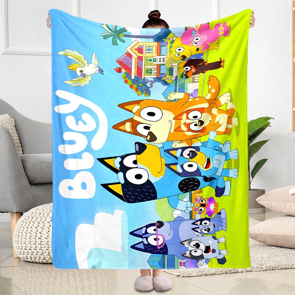 Bluey's Colorful Friends Blanket Warmthful Decor Great for Couch Livingroom Seaside for All Occasions Digital Print Gifts For Family Or Friends