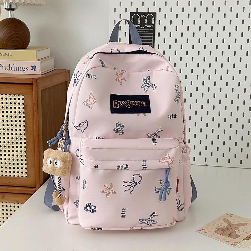 Cartoon backpack girl college student high school student commuter schoolbag women's new travel backpack