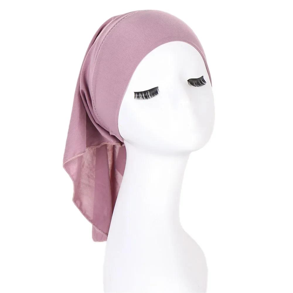 Soft Under Cap Inner Hijab Stretchy Muslim Women Underscarf Bonnet Islam Turban Tube Bone Bonnet Ninja Head Cover Headscarf Hat