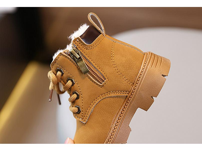 Children's Martin Boots 2025: New Autumn/Winter Style, Thickened Leather for Boys & Girls, Toddler Snow Cotton Short Boots.