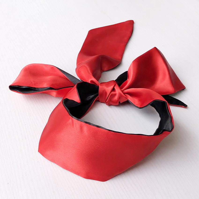 Black and Red Satin Erotic Eye Mask Blindfold for Adults