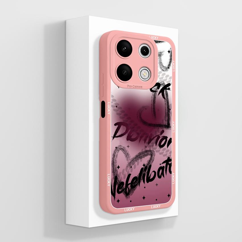 Pre telefón Xiaomi Redmi Note 13 12 14 Pro 13R 12R 14S Puzdro na telefón Pekný fialový vzor srdca pre milovníkov Mäkký silikón Vysoká kvalita Protišmykové puzdro Pre kryt Redmi