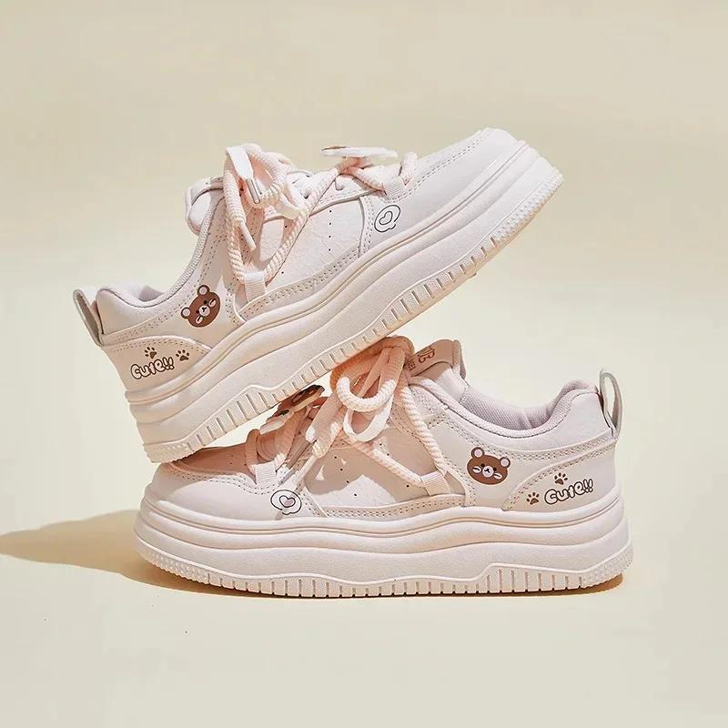 2026 Spring New Style Korean INS Women's Student Thick Bottomed Casual Street Shoes Nylon Upper Rubber Sole Adult Size-3cm