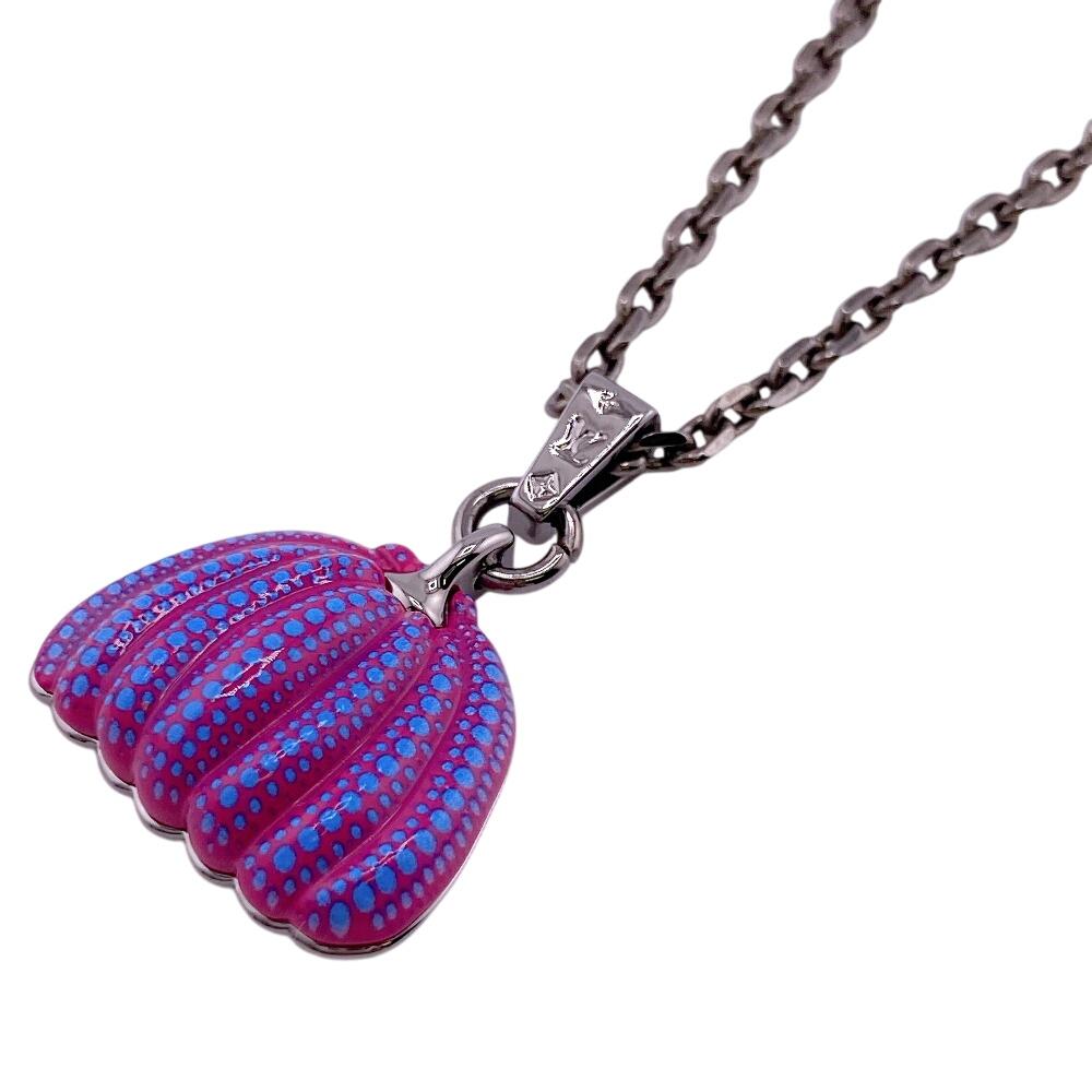 

LOUIS VUITTON M01097 LVx Yayoi Kusama metal Pendant Pumpkin Necklace pink metal Women Used