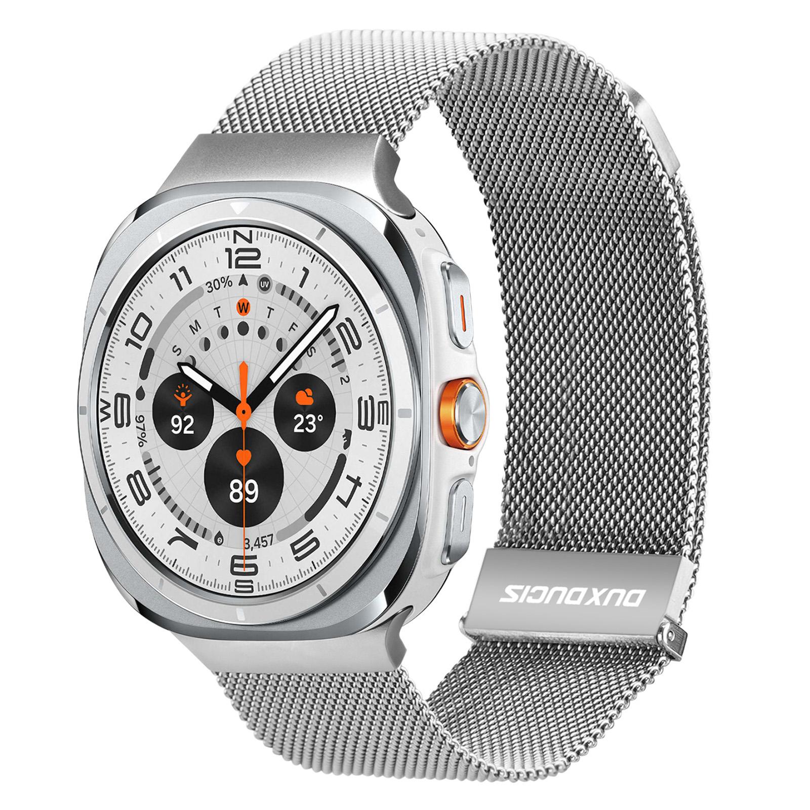 

DUX DUCIS For Samsung Galaxy Watch Ultra 47mm Magnetic Milanese Watch Band Stainless Steel Strap Silver