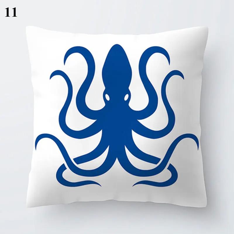 Blue Marine Animal Pillowcase Office Living Room Home Pillowcase Car Ornaments