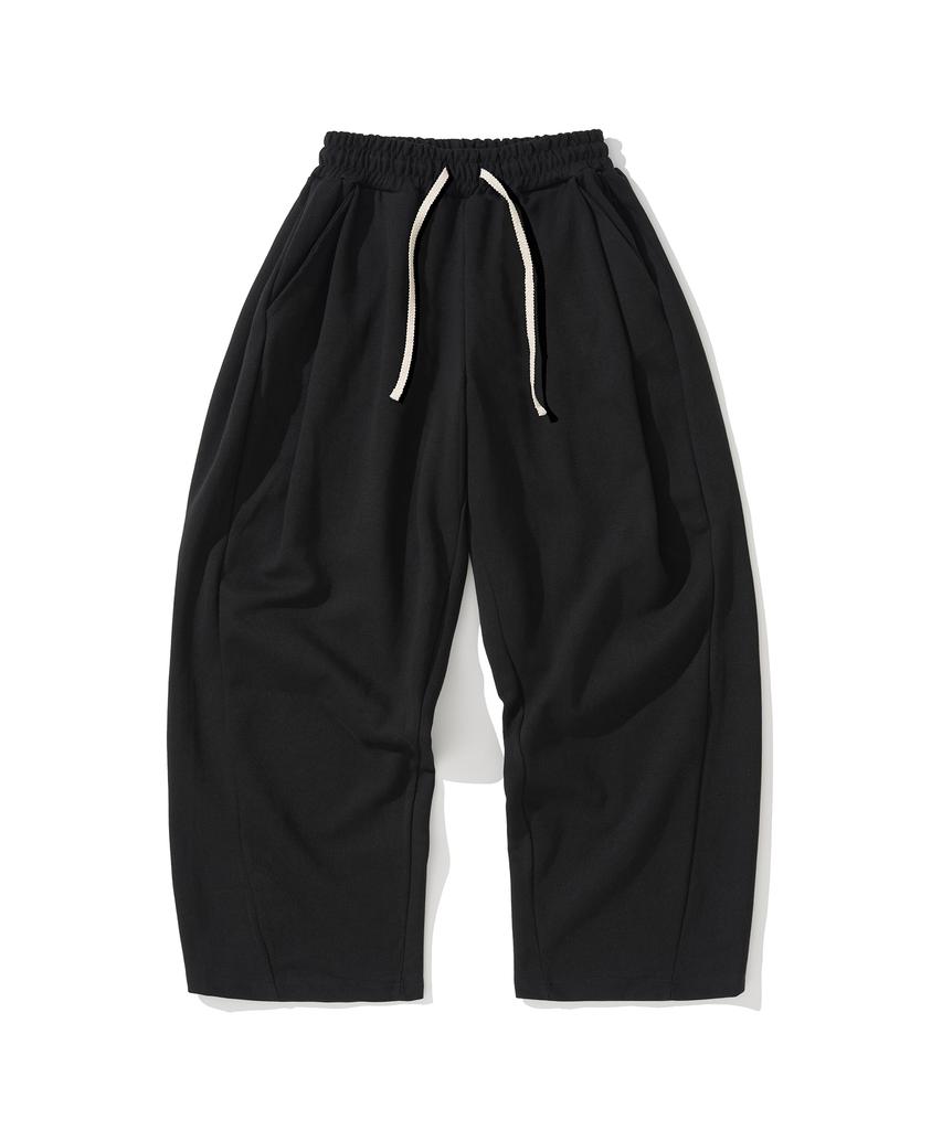 KNITTED Curved Training Pants Black