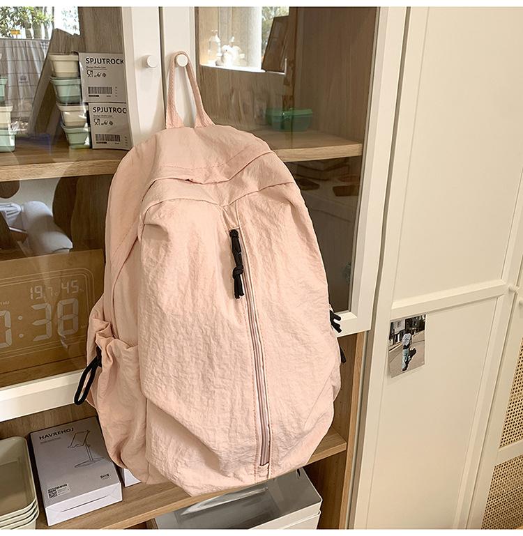 School bag Korean version ins style simple junior high school student computer school bag solid color travel backpack versatile casual backpack