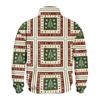 Men's Casual Quarter-Zip Stand Collar Sweatshirt with Christmas Print, Holiday Pullover