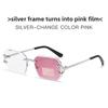 Polygon Frameless Color Changing Sunglasses With Uv400 Protection For Summer Travel