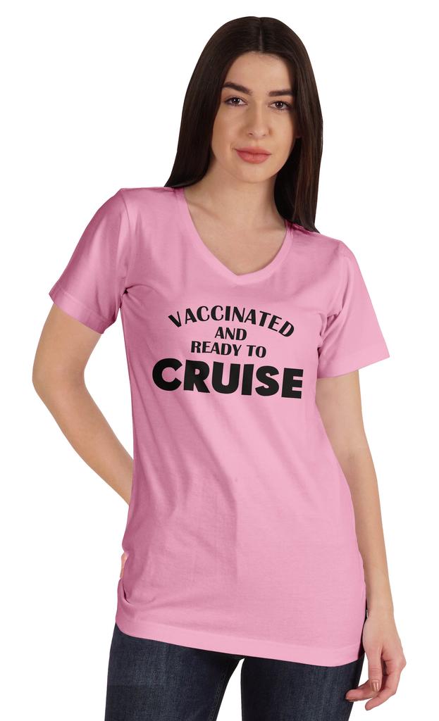 Inkmeso Vaccinated And Ready To Cruise Funny Pro-Vaccine Crew Neck T-shirt For
