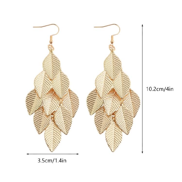 Modern Leaf Earrings Hypoallergenically Material Comfortable Zinc Alloy Tassels Accessory for Sensitive Ears