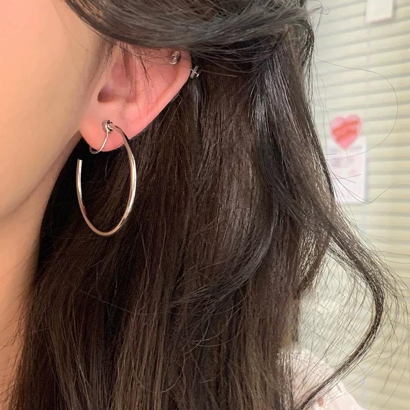 

Zhao Ruth Su Ring Earrings Earrings Light Luxury Premium Mosquito Coil Disc Earrings Clips No Ear Piercings Large Ring Earrings Stud Earrings