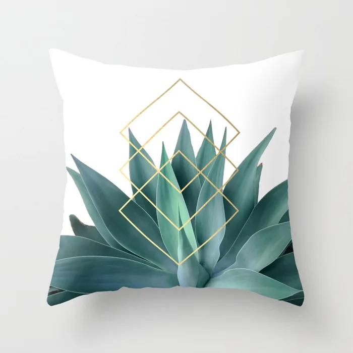 Nordic Style Tropical Plant Cactus Pattern Cushion Cover Sofa Car Office Pillowcase Home Decor
