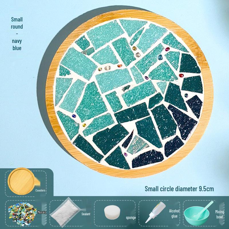 DIY Large Mosaic Coaster Kit: Creative Glass Sticker Pack for Adults & Kids