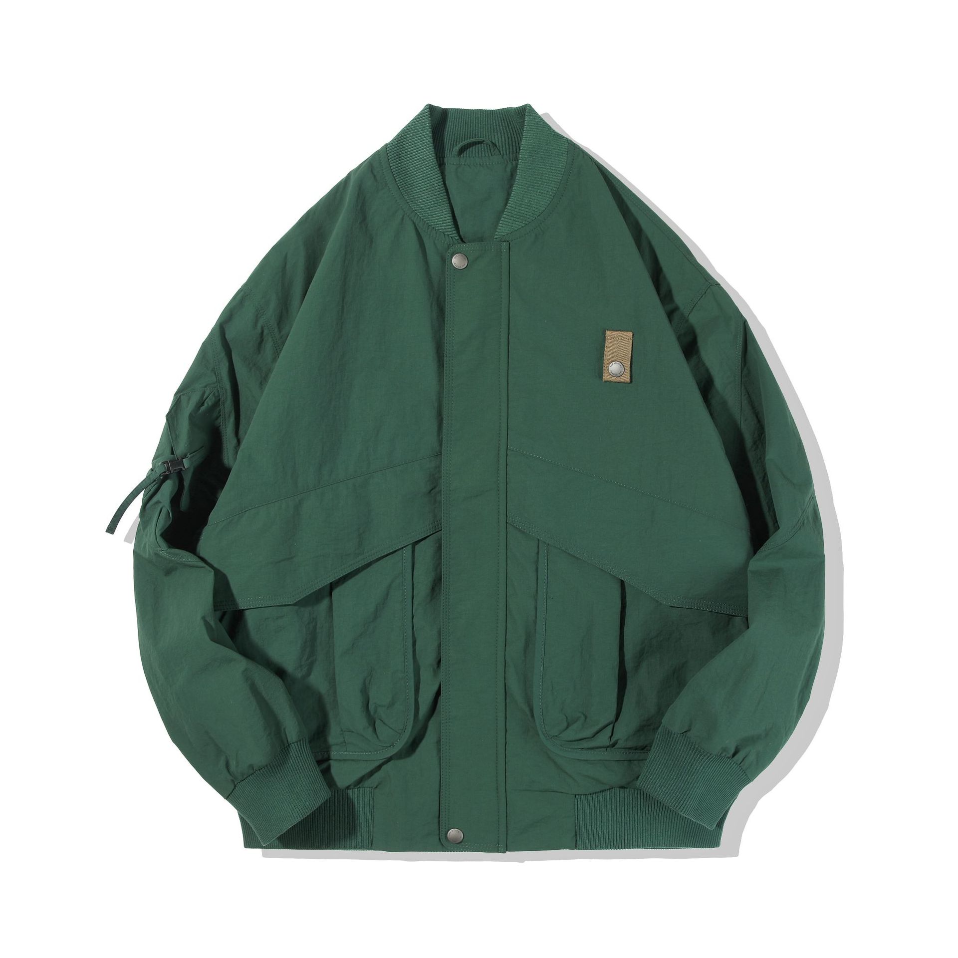 

Куртка-бомбер мужская свободная большого размера повседневная мужская одежда модный бренд американская бейсбольная куртка с воротником 3XL зелёный