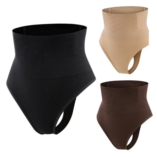Women's High Waisted Thong Seamless No Show Tummy Control Underwear Sexy Breathable Body Shaper Panties