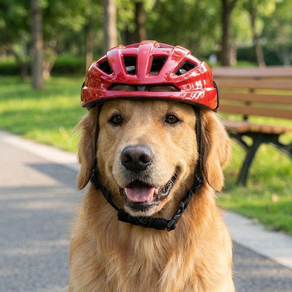 Nylon Strap Pet Helmet Breathable Cat Helmet New Dog Motorcycle Hat Pet Headwear