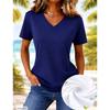 T-shirt estiva da donna Semplice Colore Unico Stampa a Fantasia Manica Corta Magliette Casual Top Stampati