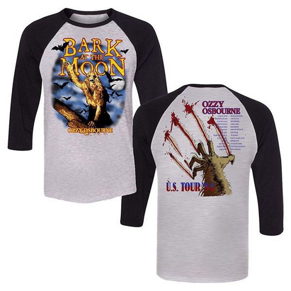 Ozzy Ozbourne Bark Tour  84 Double Sided 34 Sleeve Raglan T-Shirt XXL