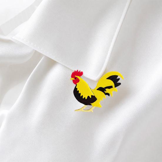 Chicken Rooster Brooch Pin, Acrylic Lightweight Farm Animal Jewelry, for Backpacks Hats Jackets Thanksgiving