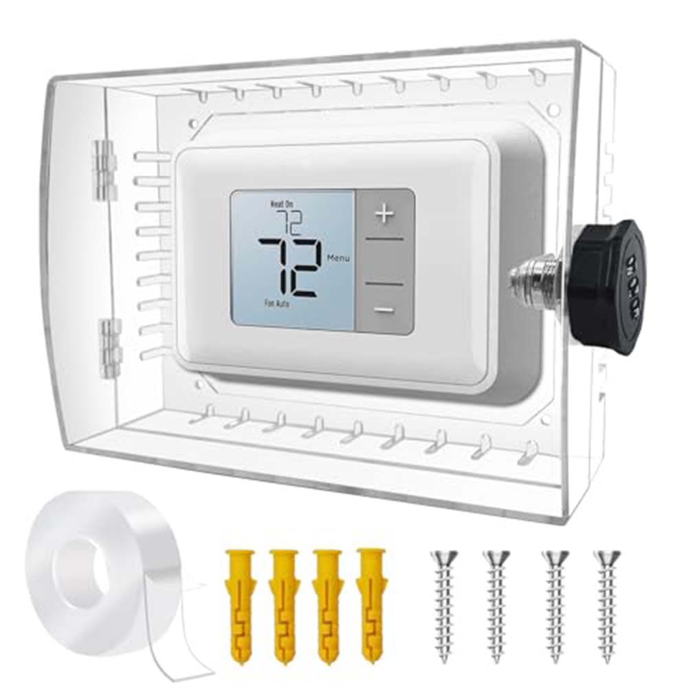 Thermostat Cover Lock Box with Combination Lock for Wall Mounted Thermostats to Secure and Protect from Damage