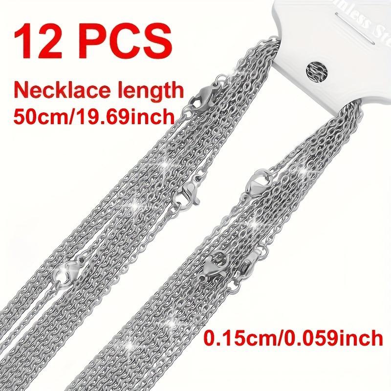 

TEMU Gold & Silver Plated Stainless Steel Necklace: Flattened O-Link Cross Chain with Tail Chain, Collarbone DIY.