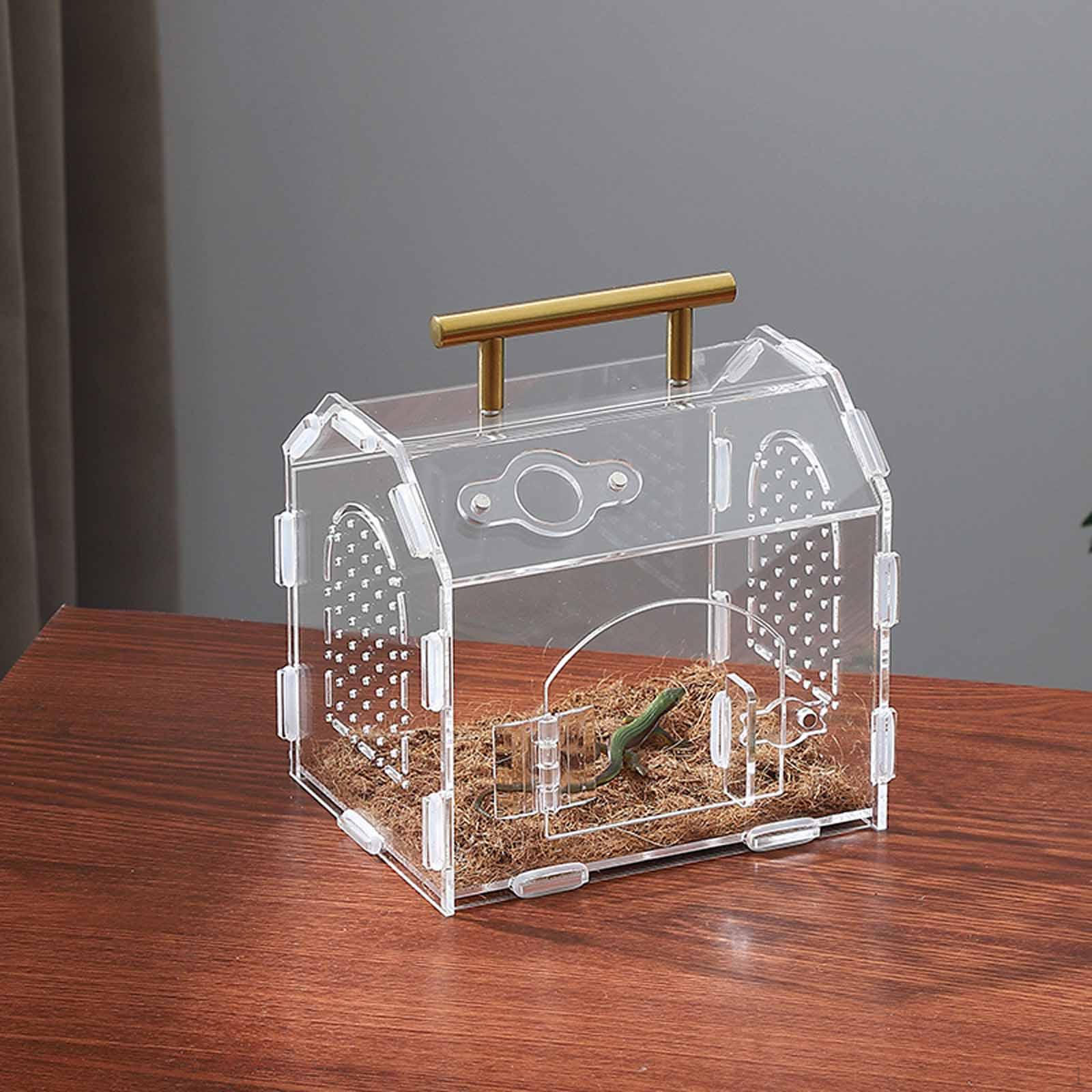 Reptile Feeding Box Hatching Container Breathable Animals Breeding Habitat Cage for Bearded