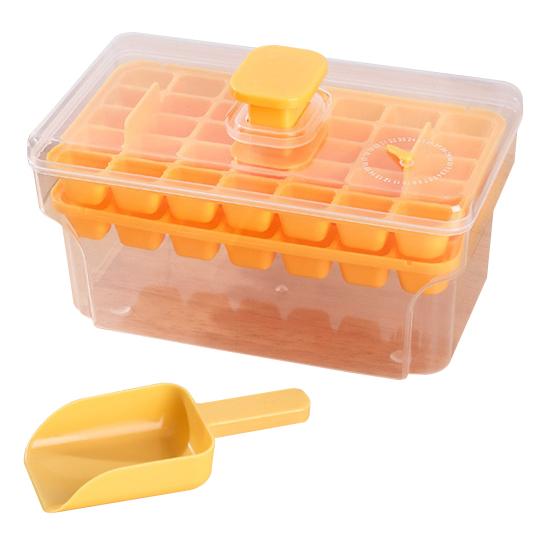 Ice Cube Mold with Lid Bin Ice Cube Trays and Ice Shovel for Freeze with Ice Shovel Whiskey Cocktail Coffee