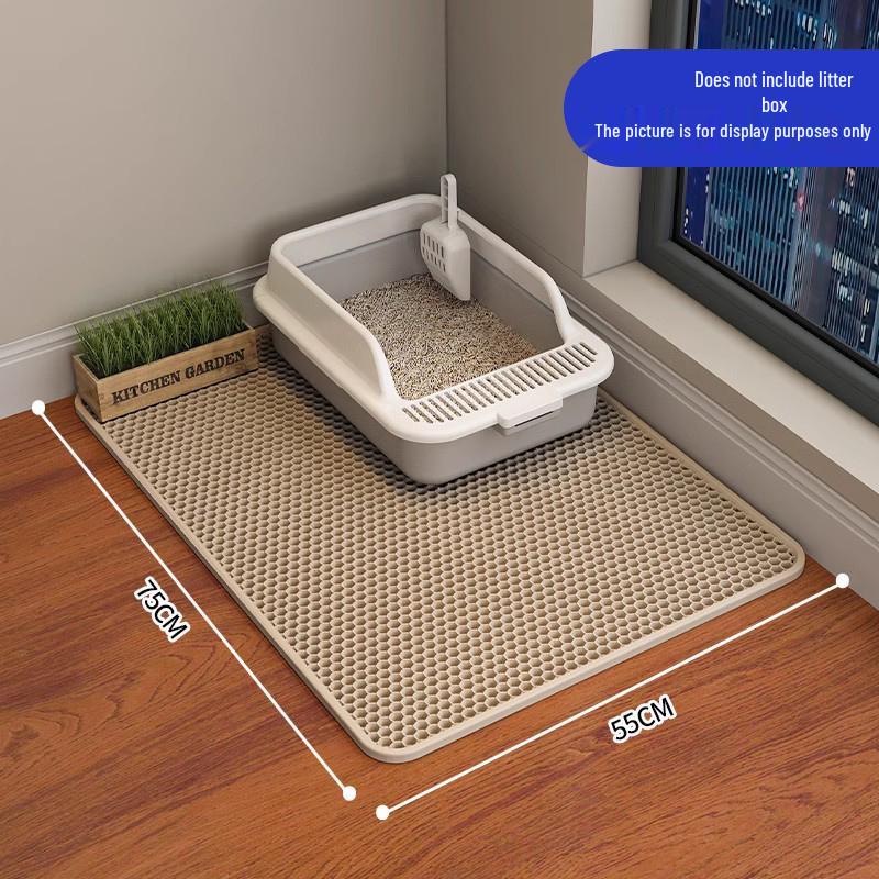 Premium Thick Cat Litter Mat - Double Layer, Anti-Tracking & Leak Control for Pets