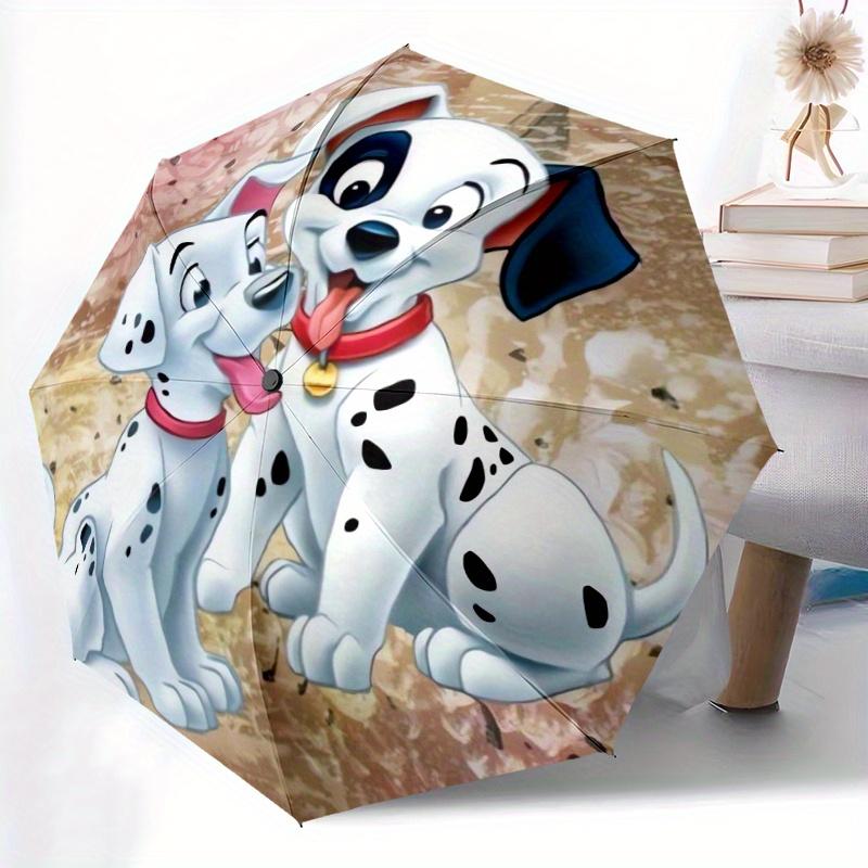 101 Dalmatians Automatic Open/CloseCartoon Umbrella-CuteUmbrella with Cute Design, Portable 3-Fold Compact Umbrella for Men & Women, Valenti