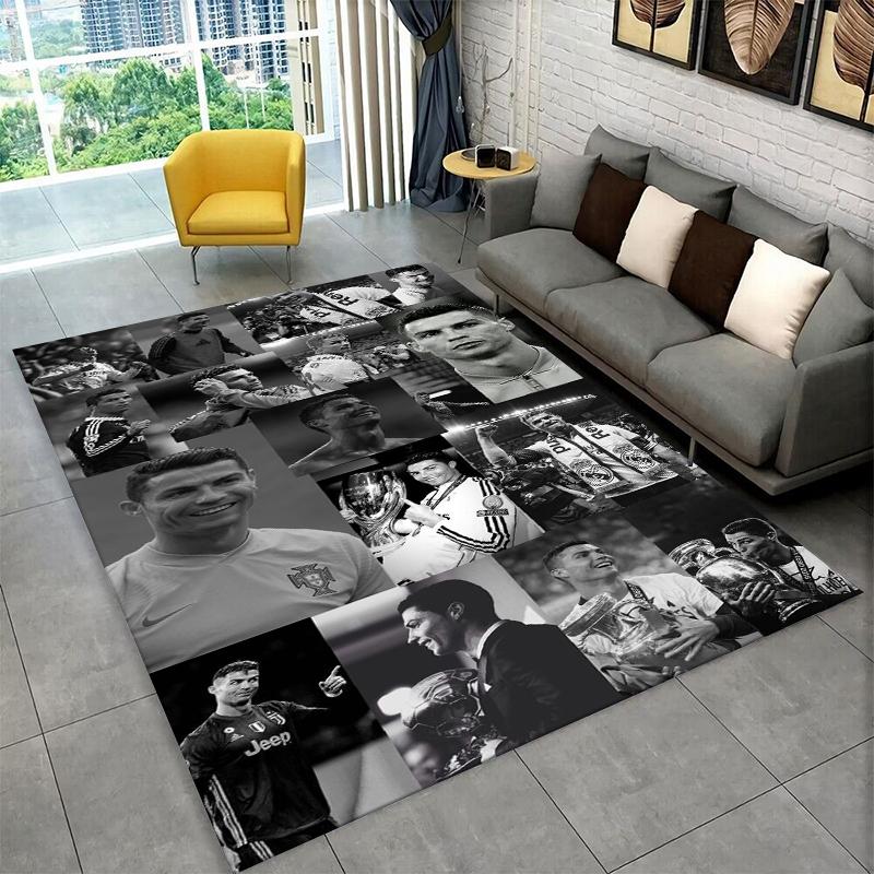 CR13 Goat R-Ronaldo Football Star Carpet Rug for Playroom Bedroom Living Room Sofa Home Decor,kids Area Rug Non-slip Floor Mat