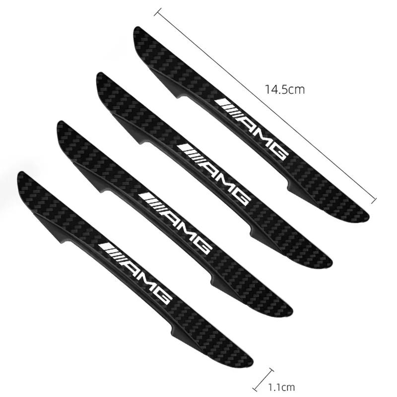 RAT2 4pcs Carbon Fiber Look Car Door Protective Sticker For Mercedes benz AMG W204 W203 W212 W211 W124 W210 GLC E Auto Accessories