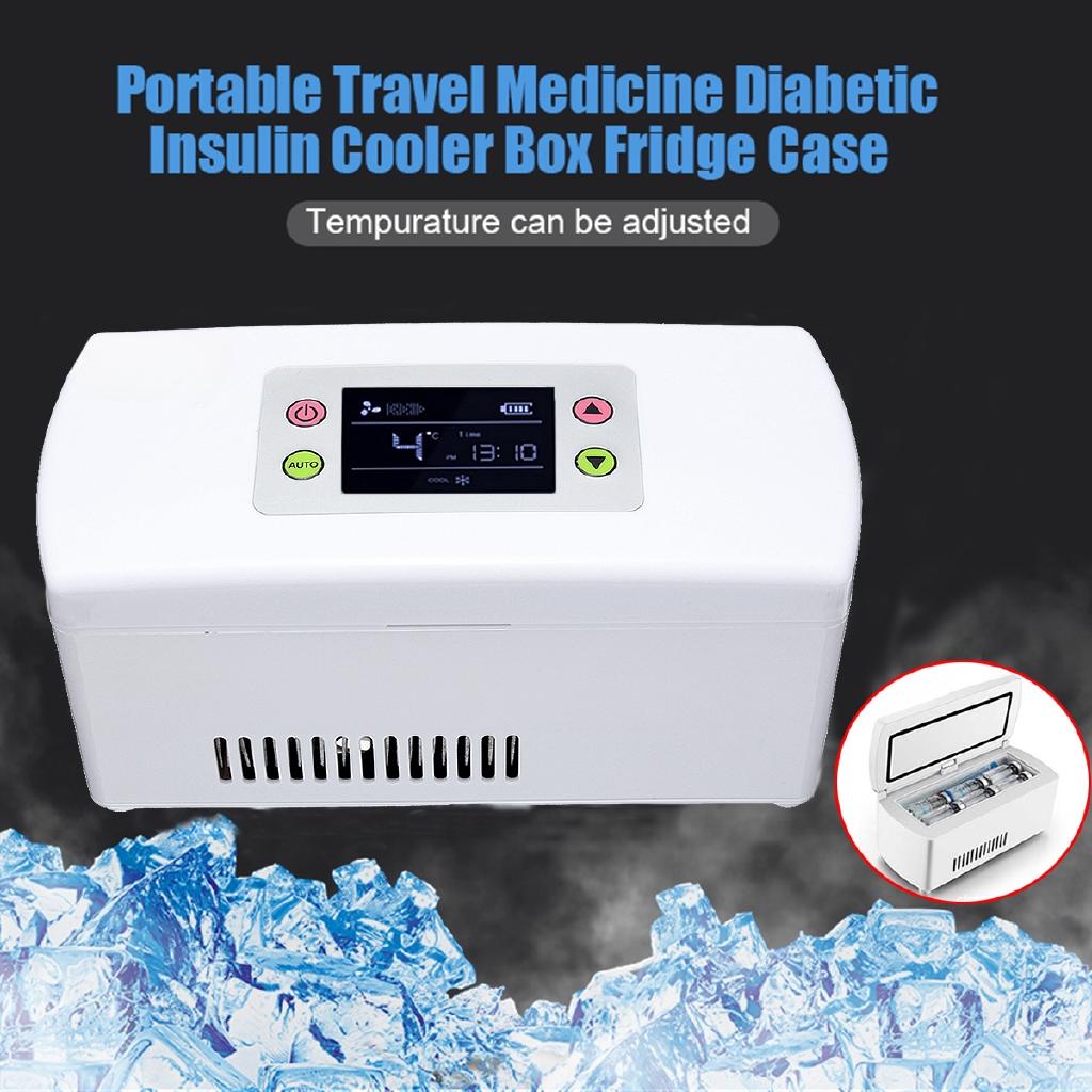 9W Portable Medicine Travel Freezer Diabetic Insulin Cooler Mini Fridge Case Box For car travel and home use Stored