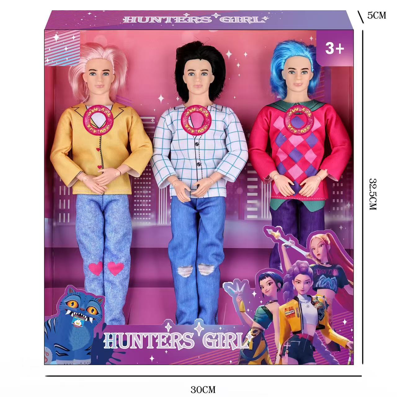 Artily Boys Light Music 11 Joints 11.5 Inch Solid Shaka Group-K-Pop Witch Hunter Girl Group Toy Doll