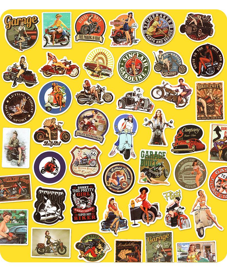 100pcs Retro Vintage Sexy Pin Up Girl Stickers Waterproof Decals for Water Bottle Laptop Luggage Skateboard Motorcycle