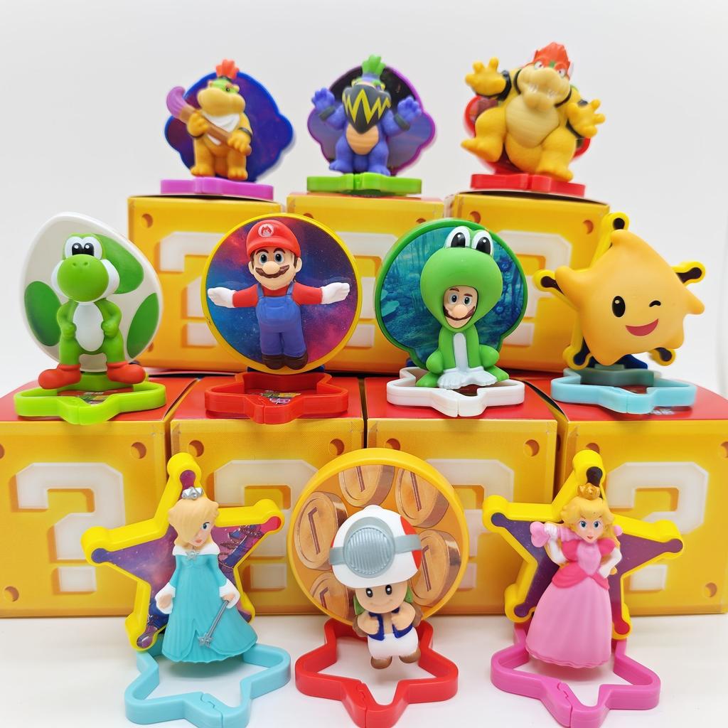 2026 New Movie Collectible Figures Luigi Frog Princess Peach Yoshi Bowser Toad Collection Display Decorations