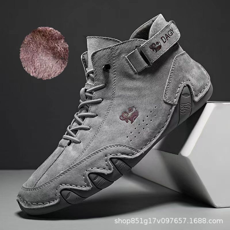 Didi Ram popular men's shoes high-top cotton shoes men's casual shoes winter velvet thickened shoes Martin boots men's