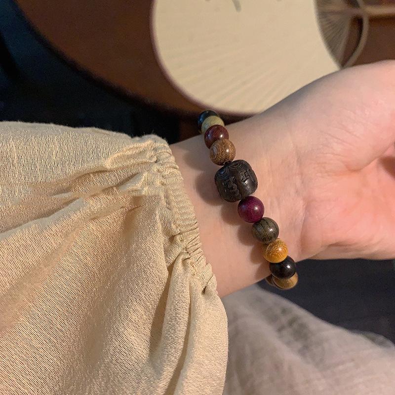 "Elegant Women's Pearl, Obsidian, and Crystal Bracelet - Chinese Ancient Style"