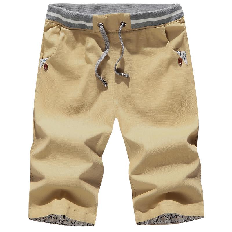 Men's Trendy Cotton Linen Mid-Length Shorts - Plus Size Casual Sportswear