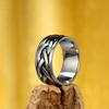 European and American Personalized Retro Woven Viking Men's Titanium Steel Ring, Stainless Steel Ring Fashion Daily Jewelry Gift Accessories