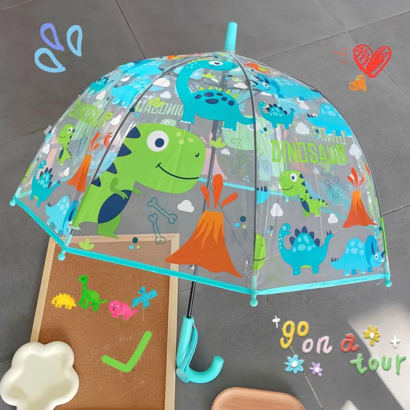Ombrello Trasparente Manico Lungo Unicorno per Bambini - Carino Design Cartoon per l'Asilo