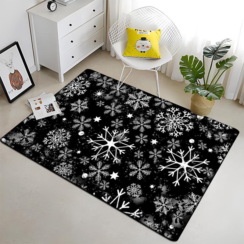 Snowflake Christmas Gift Afire In Winter Printed Carpet for Living Room Large Area Rug Soft Mat E-sports Chair Carpets Alfombra