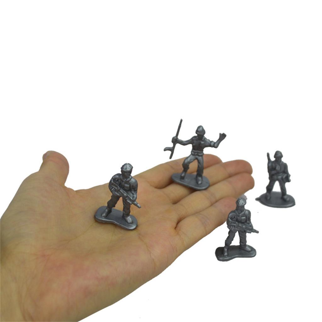 100PCS Children Toy Mini Military Soldiers Figures Models Playset Desk Decor Toddler Army Men Kids Toy Gift Accessories
