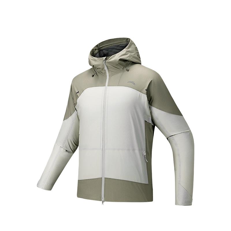 Anta Lightweight Hooded Loose Fit Waterproof Windproof Breathable Jacket Men Outerwear Digital-Mist-Gray 172526601-1